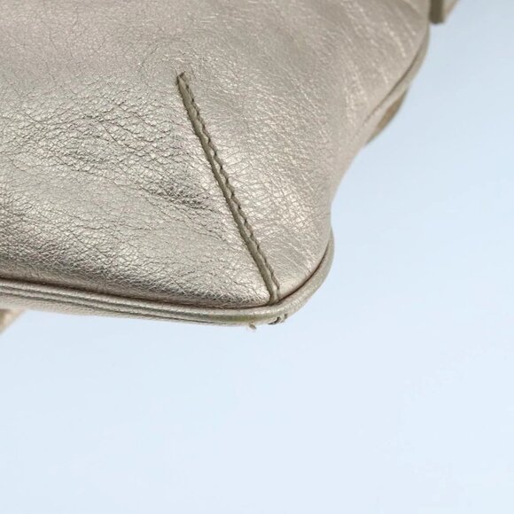 Salvatore Ferragamo Vala Shoulder Bag Leather Champagne Gold Auth 104964 - Picture 5 of 16